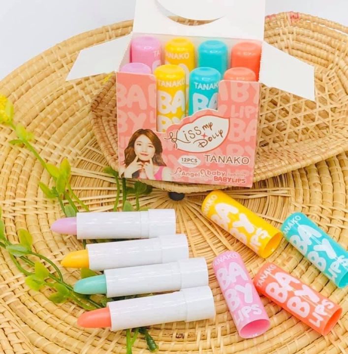 01 son dưỡng môi đổi màu hồng môi tanako angel baby lips thái lan