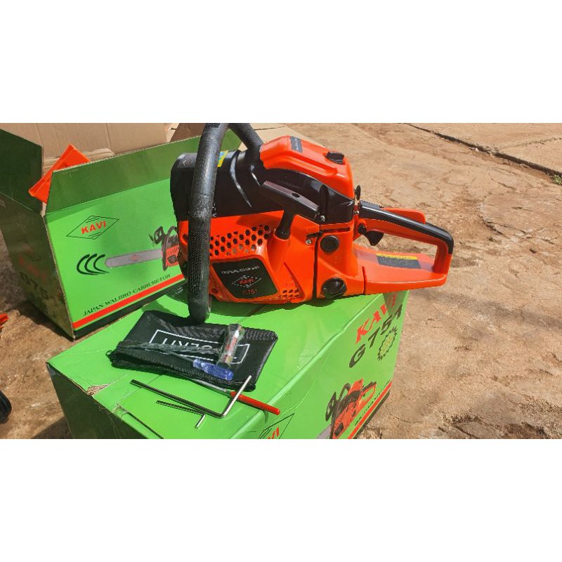 máy cưa xích || kavi G751 || có trợ lực || chế hòa khí walbro || piston 45mm 52cc || cắt xẻ rất tốt