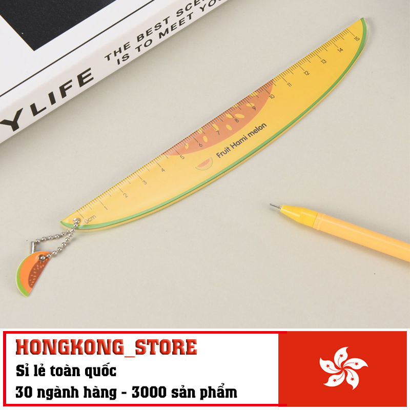 Thước kẻ học sinh hình Trái Cây siêu độc đáo - Thước kẻ nhựa văn phòng phẩm chiều dài 15cm