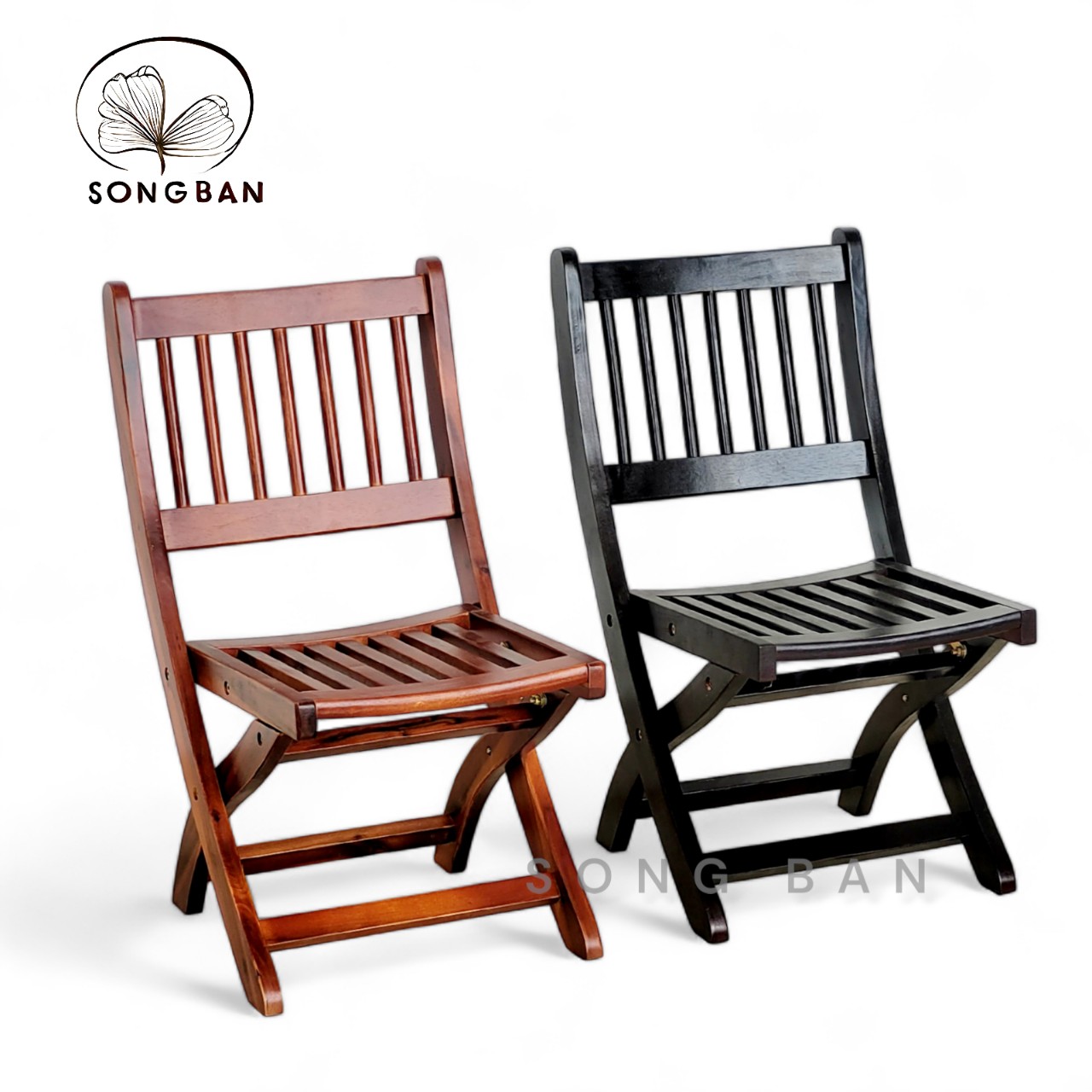Ghế gỗ xếp cao 33cm nhiều màu, ghế cafe, ghế gỗ thư giãn trong nhà hoặc ngoài trời - hàng vn xuất khẩu