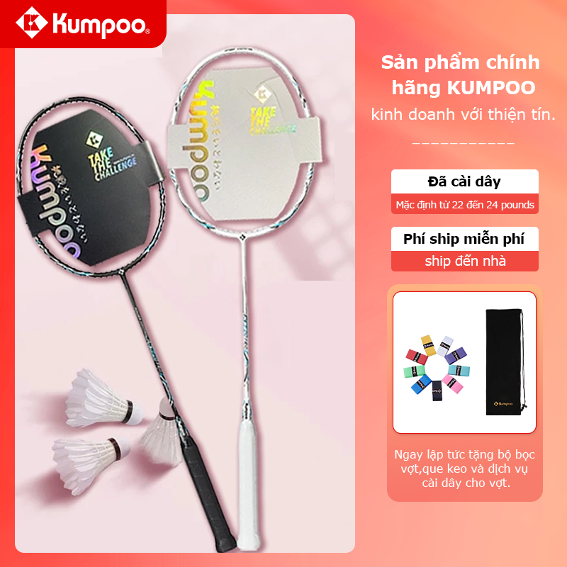 Vợt Cầu lông Kumpoo K520 Pro Chính Hãng Carbon 4U G5 Căng Sẵn Công Thủ Toàn Diện Tặng Quấn Cán Túi Vợt Mọi Người Chơi 