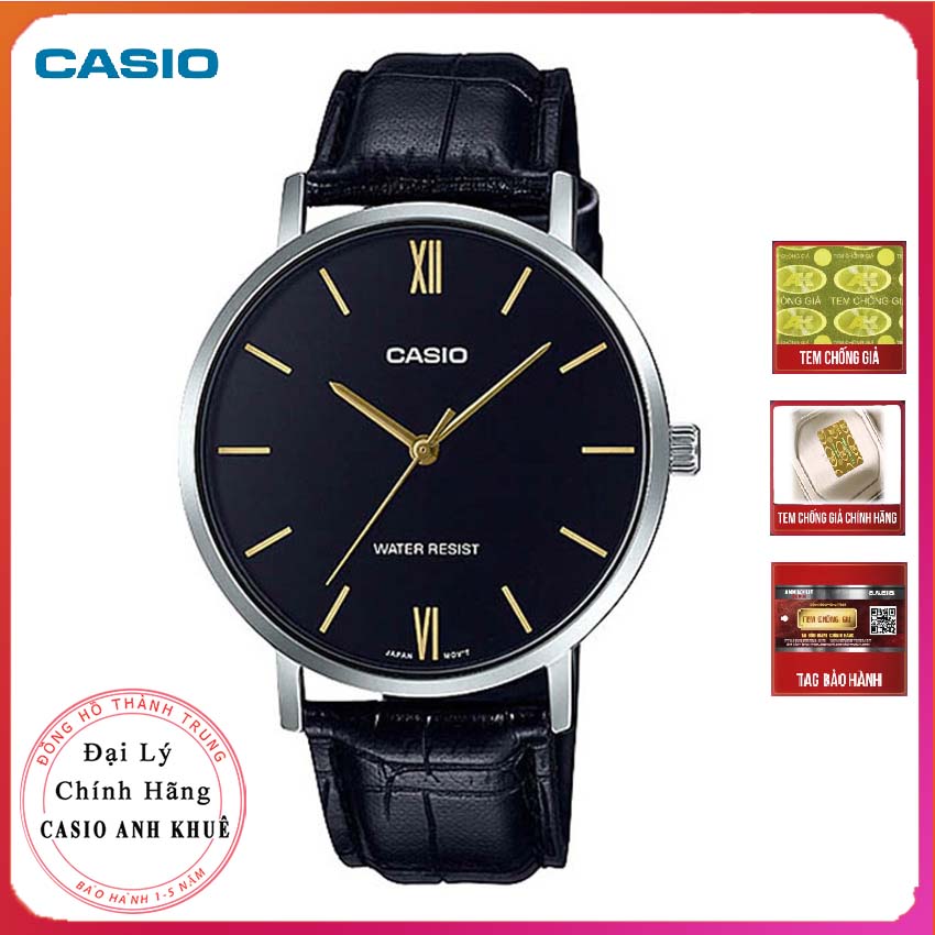 Đồng hồ nam Casio MTP-VT01L-1B chính hãng dây da