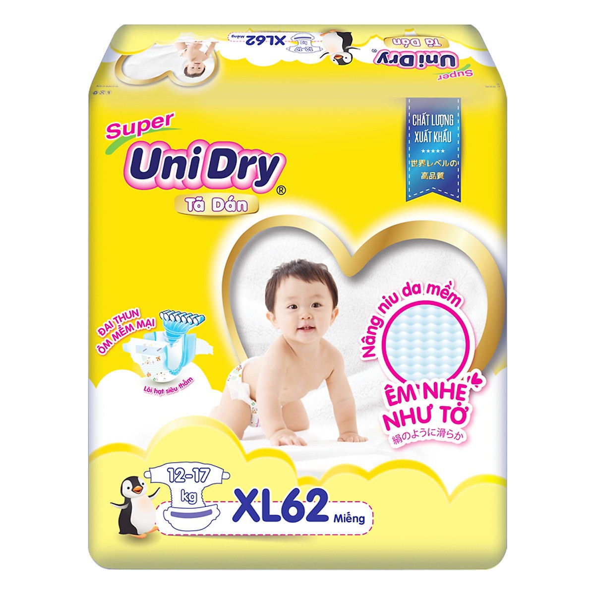 Tã dán cho bé unidry size xl62