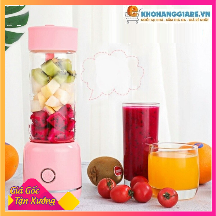 Máy xay sinh tố cầm tay, máy xay mini cầm tay, máy xay tích điện 6 lưỡi tiện lợi