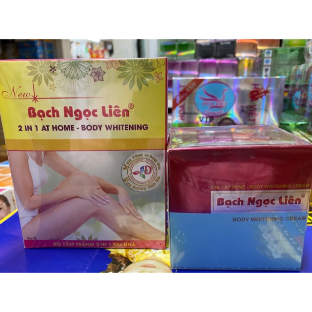 [HCM]Bộ tắm trắng  da và kem body Bạch Ngọc Liên