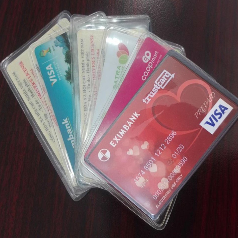 Vỏ bọc thẻ atm, thẻ sinh viên, thẻ nhân viên, túi nhựa đựng bảo vệ thẻ atm