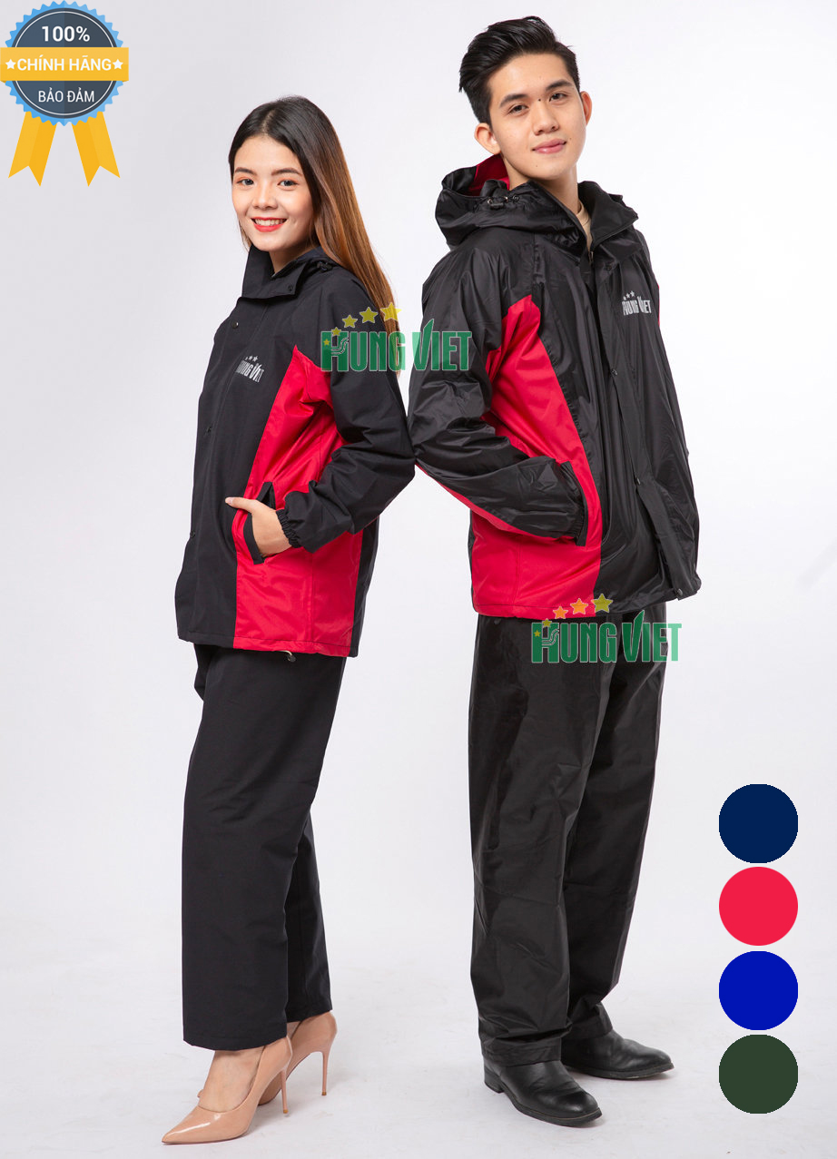 Bộ quần áo mưa 2 lớp PU siêu phẩm cao cấp xuất khẩu Hưng Việt