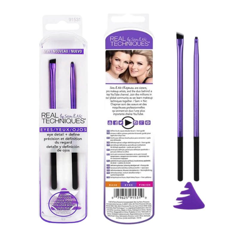  Bộ 2 Cọ Kẻ Đuôi Mắt Kèm Khuôn Eyeliner Real Techniques Eye Detail And Define 
