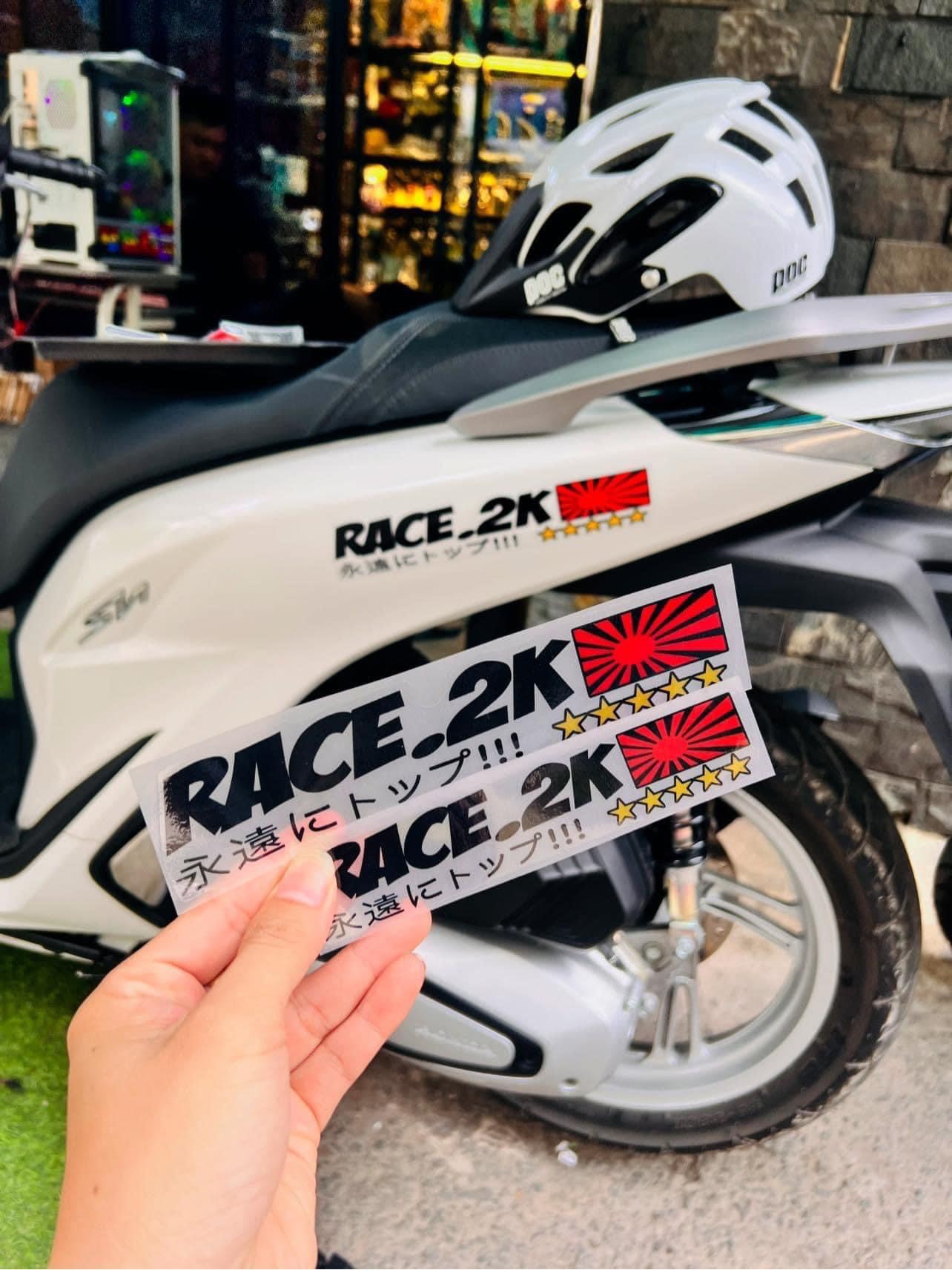 Cặp tem sticker race_2k - decal nhật bản | in trong