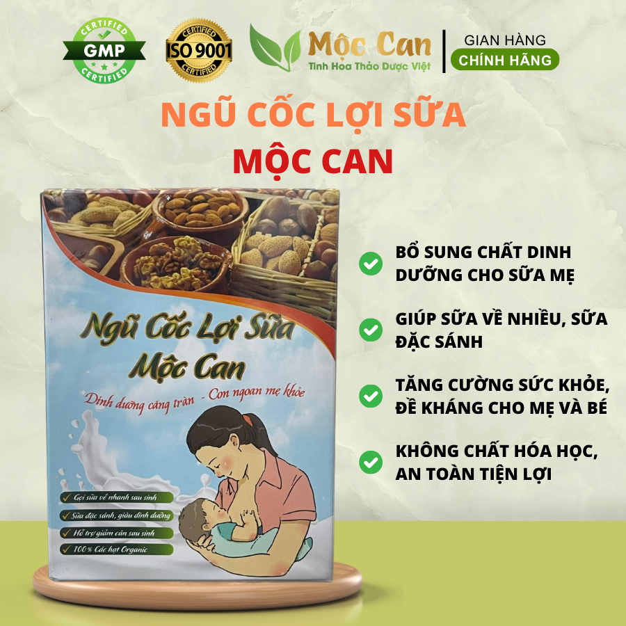 Ngũ cốc lợi sữa Mộc Can , bột lợi sữa , ngũ cốc kích thích sữa , lợi sữa , giảm cân , tốt cho mẹ khỏe cho bé, bột kích thích sữa, ngũ cốc mẹ bầu