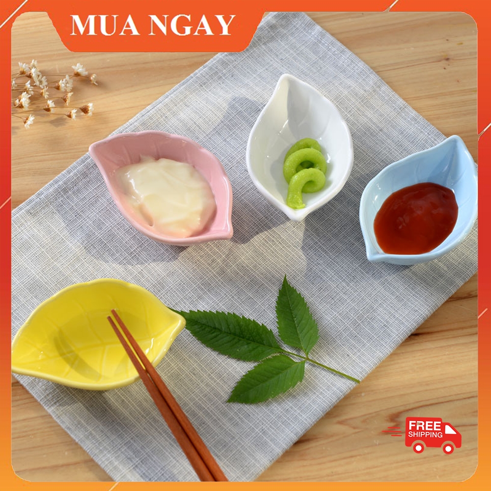 Bát ăn dặm gốm sứ cho bé hình lá kidota