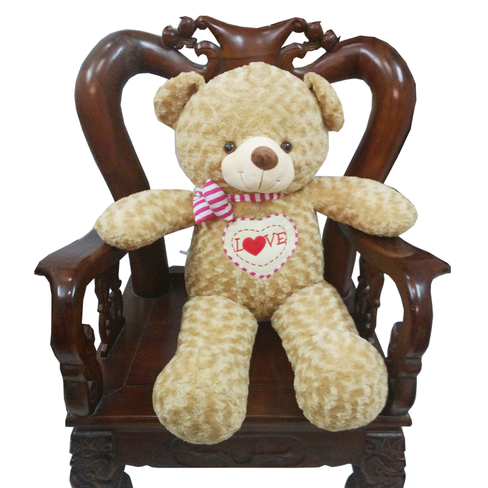 [HCM]Gấu bông Teddy cao cấp quàng nơ màu kem hàng VNXK khổ vải 1m2-TEDDYNT1 (nhà bán hàng Diabrand)