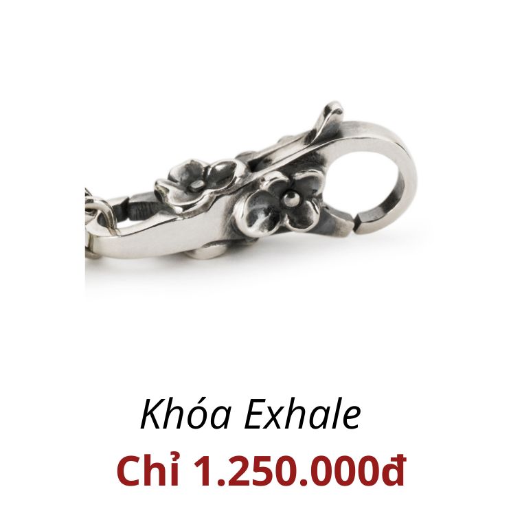 Trollbeads khóa bạc cao cấp exhale