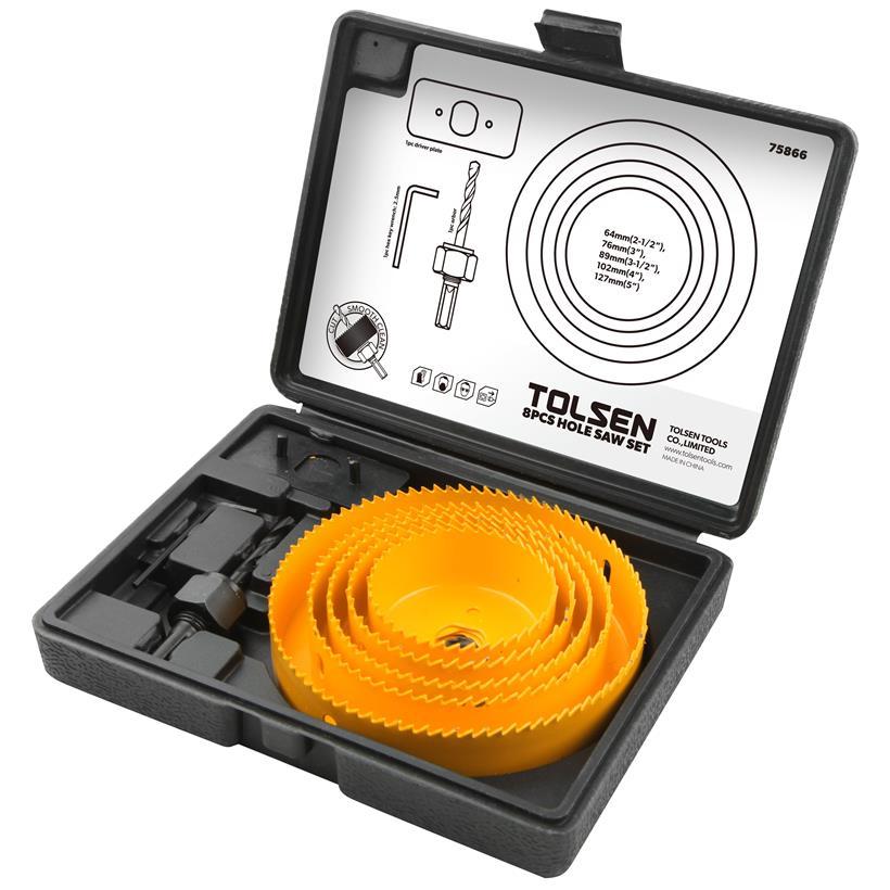 Bộ 8 vòng khoét lỗ lớn tolsen 75866- 2-1/2”（64mm),3",3-1/2",4",5"