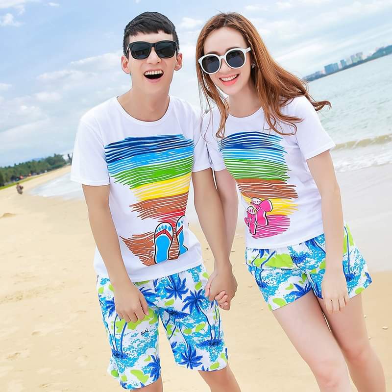 Áo đôi đi biển đôi dép cá tính dễ thương nhất