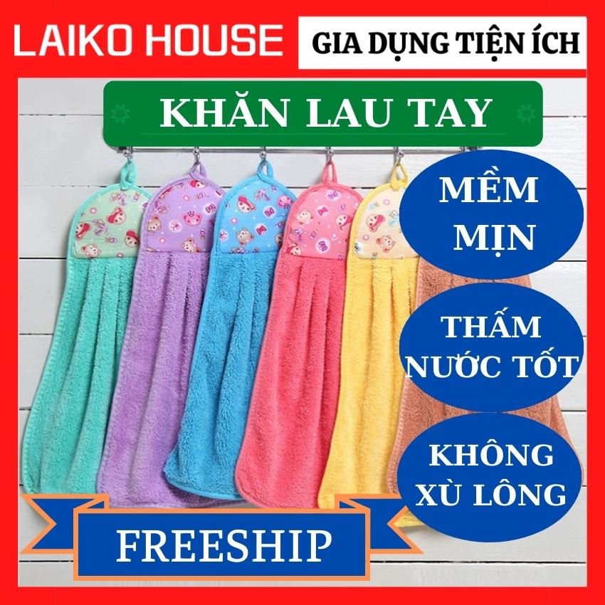 (LT) 1 Chiếc Khăn Lau Tay Nhà Bếp Loại Xịn Siêu Mềm Mịn, Thấm Hút Tốt, Có Dây Treo