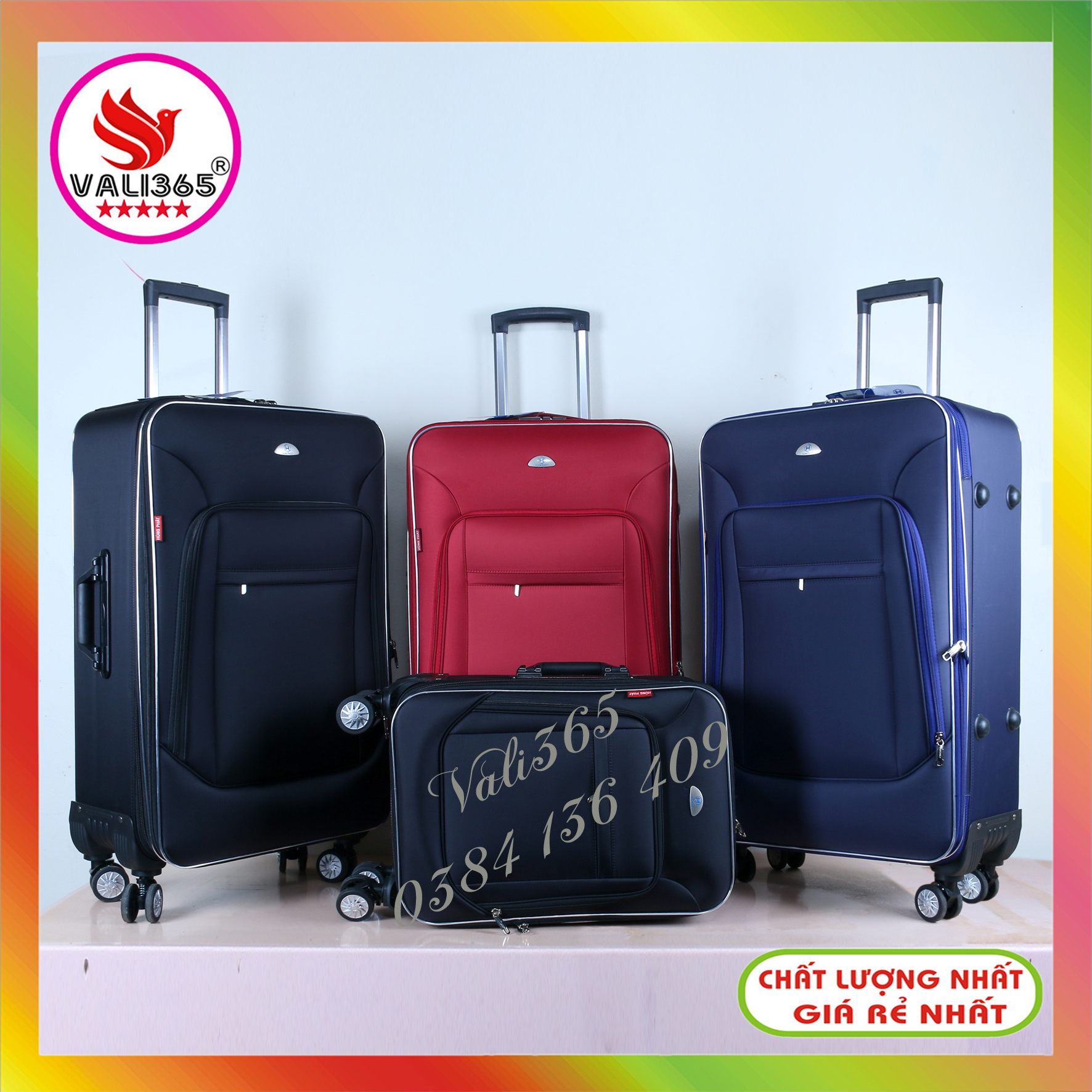 Vali du lịch Hùng Phát - Mã VLX-022. Vali vải dù cao cấp, đủ Size 20, 24, 28inch. Lịch sự, sang trọng, chắc, khỏe, bền. Bảo hành 1 năm