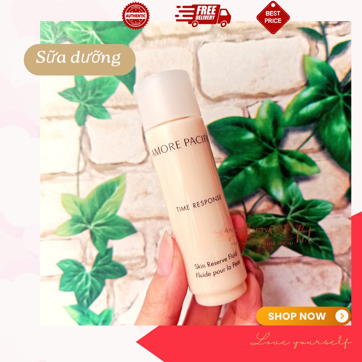Sữa dưỡng ẩm ngăn ngừa lão hóa Amore Pacific Time Response 31ml chiết xuất từ lá trà xanh giàu dưỡng chất, chống lão hóa, kháng viêm dưỡng da mụn