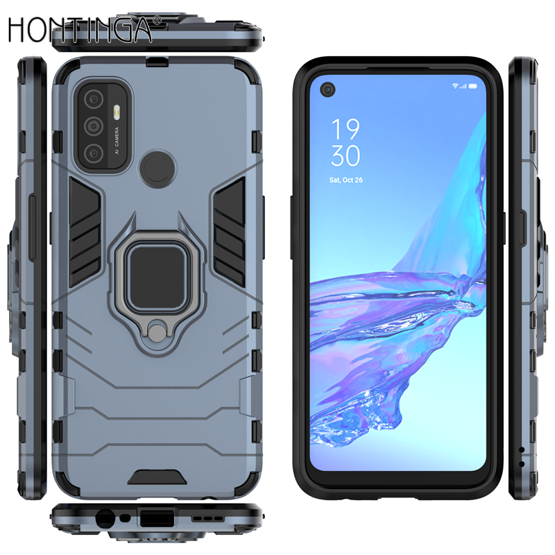 Honinga Vỏ Bọc Giáp Người Sắt Ốp Cho OPPO A53 2020 A33 2020 Ốp Cứng Bảo Vệ TPU Sang Trọng Ốp Lưng Điện Thoại Với Giá Đỡ Nhẫn Đeo Ngón Tay Ốp Lưng Mềm Chống Sốc Ốp Cứng Cho Bé Trai Bé Gái Nam Nữ