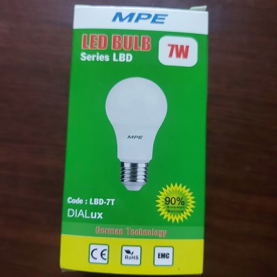[HCM]ĐÈN LED BULB 7W MPE LBD-7 BẢO HÀNH 2 NĂM