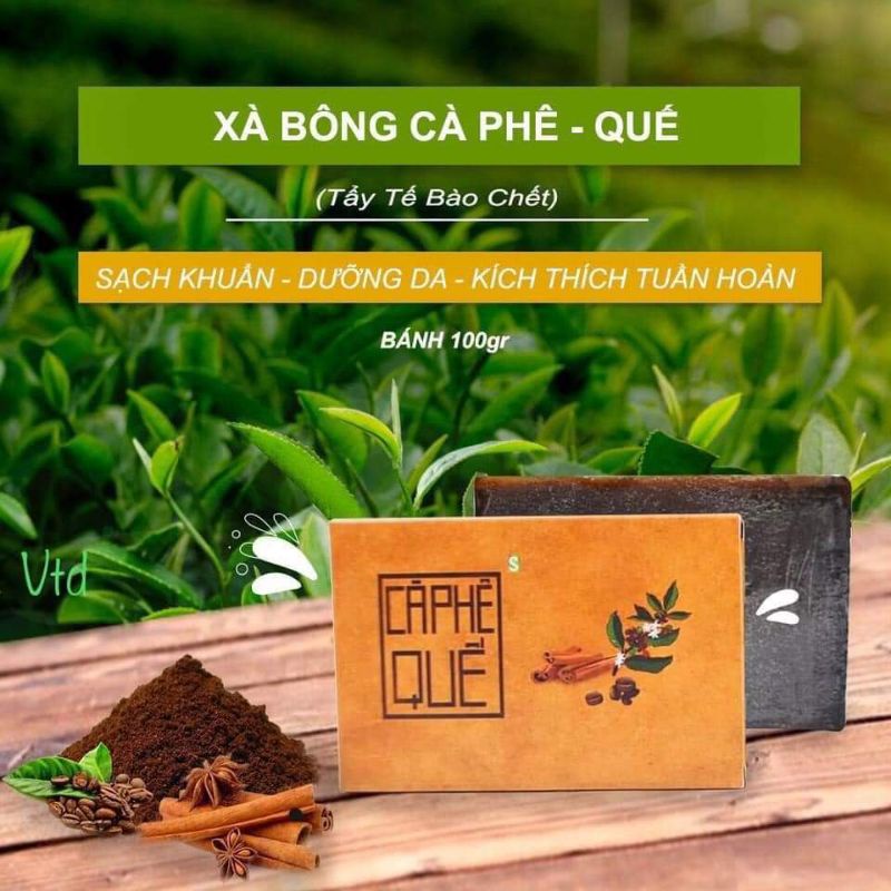 Xà bông sinh dược cà phê quế - sạch khuẩn, dưỡng da
