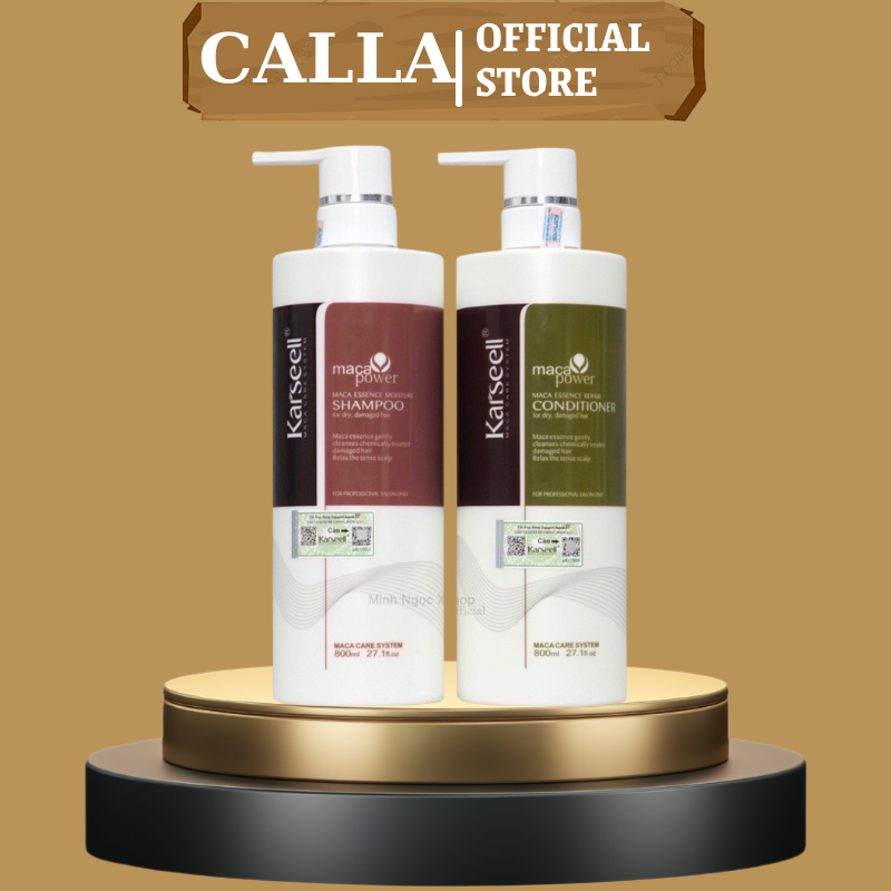 Dầu Gội Xả COLLAGEN KARSEELL MACCA 800ML * 2 Phục Hồi Tóc Hư Tổn Siêu Mượt Tóc Đẹp Chuẩn Salon | Calla Official