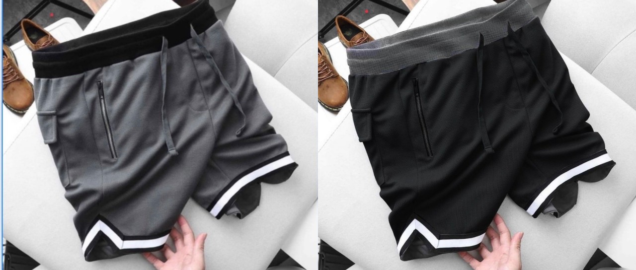 Quần short thun nam vải mè das form bigsize 90kg - 130kg - Mè das viền chân