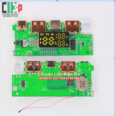 (NEW) Mạch sạc dự phòng QC - PD 3.0 full cổng sạc D.I.Y box 22.5W MAX IP5356 CLKP