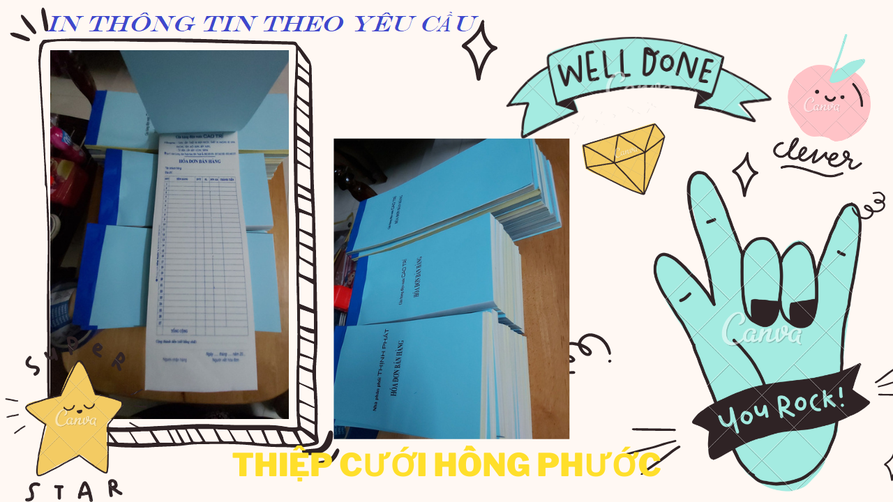 Hóa đơn bán hàng, hóa đơn bán lẻ in theo yêu cầu của khách loại 2 liên, không dùng giấy than, nhiều combo lựa chọn