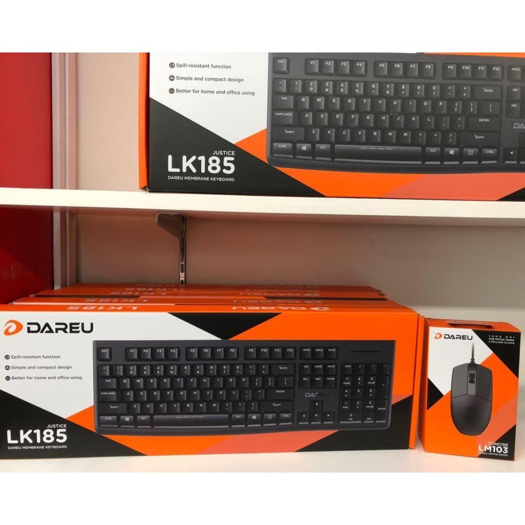 (Siêu Rẻ) Bộ Phím Chuột Có Dây DAREU LK185 + LM103(USB) - Cty Mai Hoàng Phân Phối BH 24 tháng