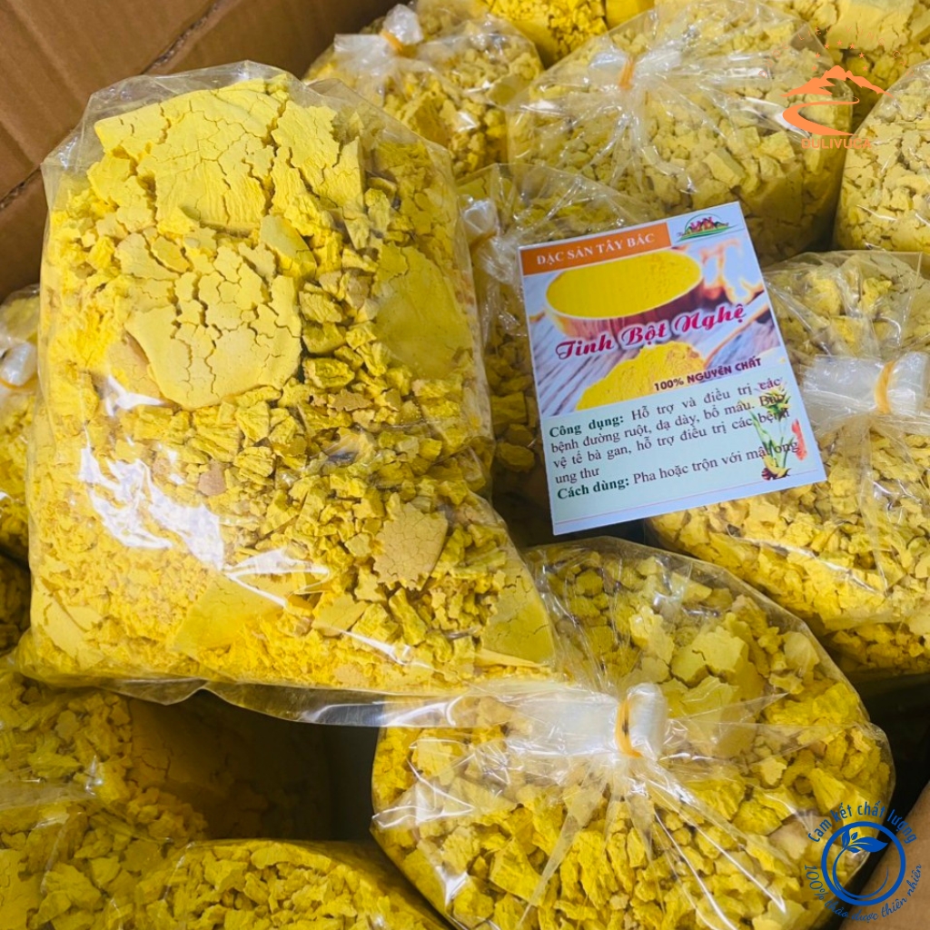 Tinh bột nghệ nguyên chất Tây Bắc xay lọc, tinh chế thủ công. Tinh bột nghệ vàng, đỏ nano dùng uống, trộn mật ong