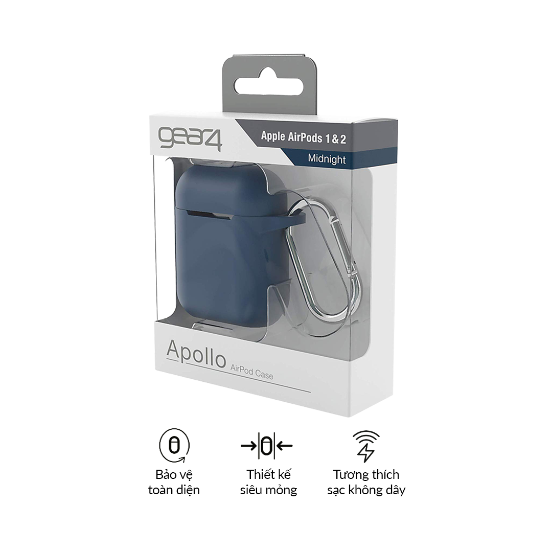 Bao chống sốc GEAR4 Apple Airpod 1 & 2 - Bảo vệ toàn diện, mỏng nhẹ tương thích sạc không dây không cần thiếu vỏ ốp , nhiều màu sắc thời trang