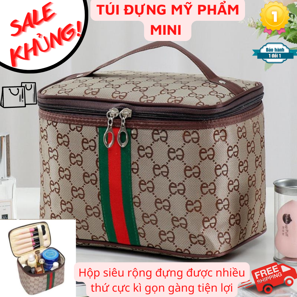 Túi đựng mỹ phẩm mini chuyên dụng - túi đựng mỹ phẩm đồ trang điểm xách tay hình hộp, giỏ mỹ phẩm du lịch, cốp đựng mỹ phẩm