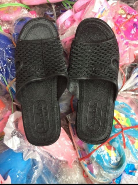 Combo 5 đôi dép tổ ong đen đi trong nhà mềm chống trơn