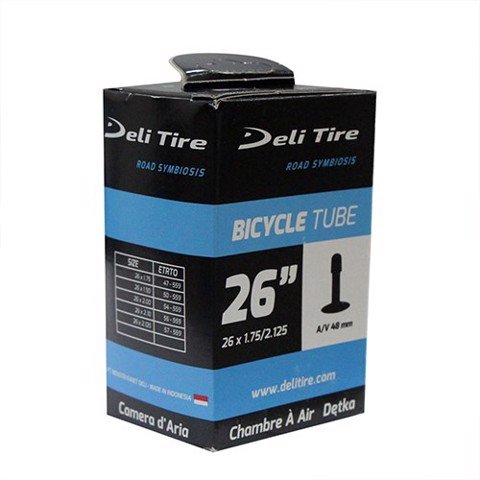 Ruột xe đạp deli 26 inch 15-2.0 van mỹ 48mm