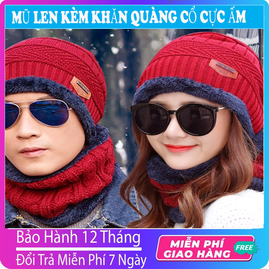 Mũ len kèm khăn lót nỉ siêu ấm,mũ len nam cao cấp,mũ len nữ cao cấp,mũ len nữ hàn quốc,mũ len nam hàn quốc..center24h