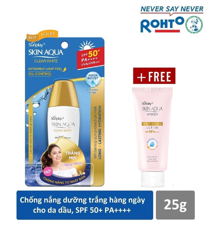 Tinh Chất Chống Nắng Sunplay Skin Aqua Tone Up UV Essence Tuýp 50g tặng mặt nạ colagen