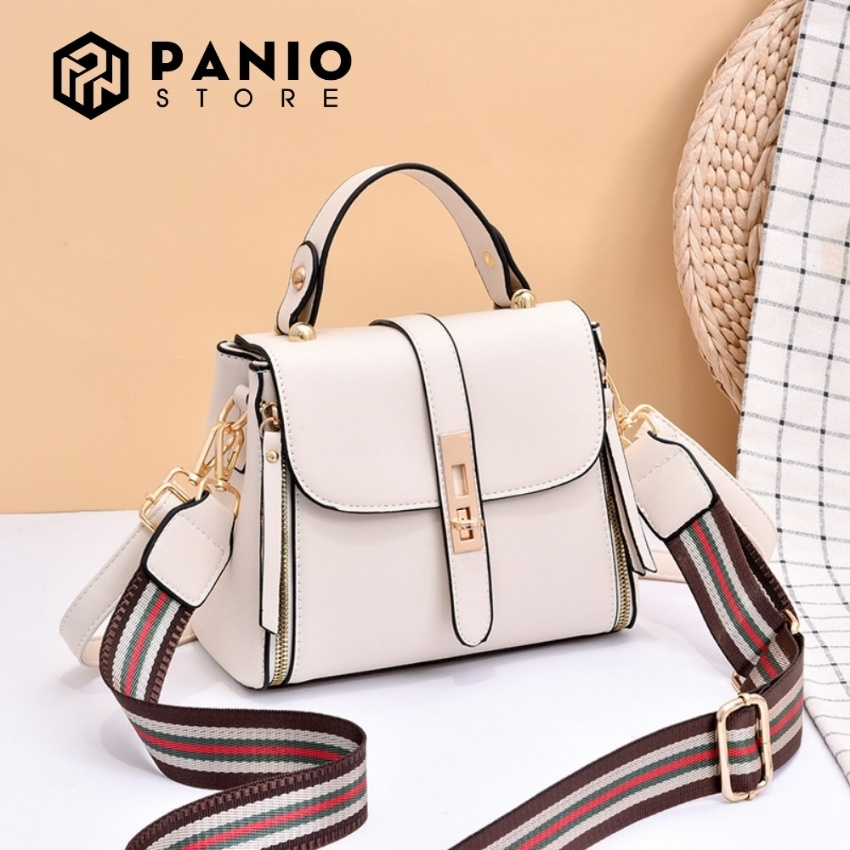 [FreeShip] Túi xách nữ công sở da mềm cao cấp, túi đeo chéo nữ hàn quốc dây bản to nhiều ngăn PANIO SP07.