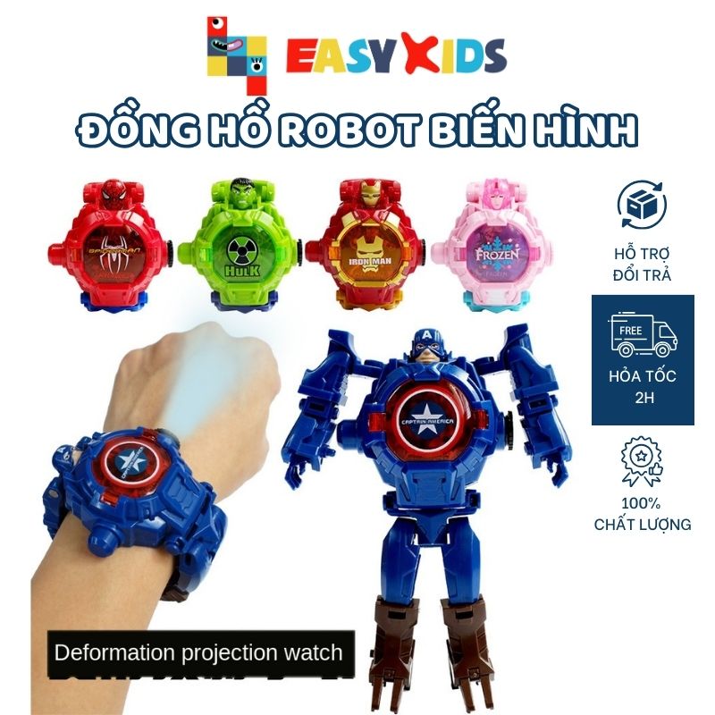 Đồng hồ siêu nhân trẻ em biến hình có máy chiếu