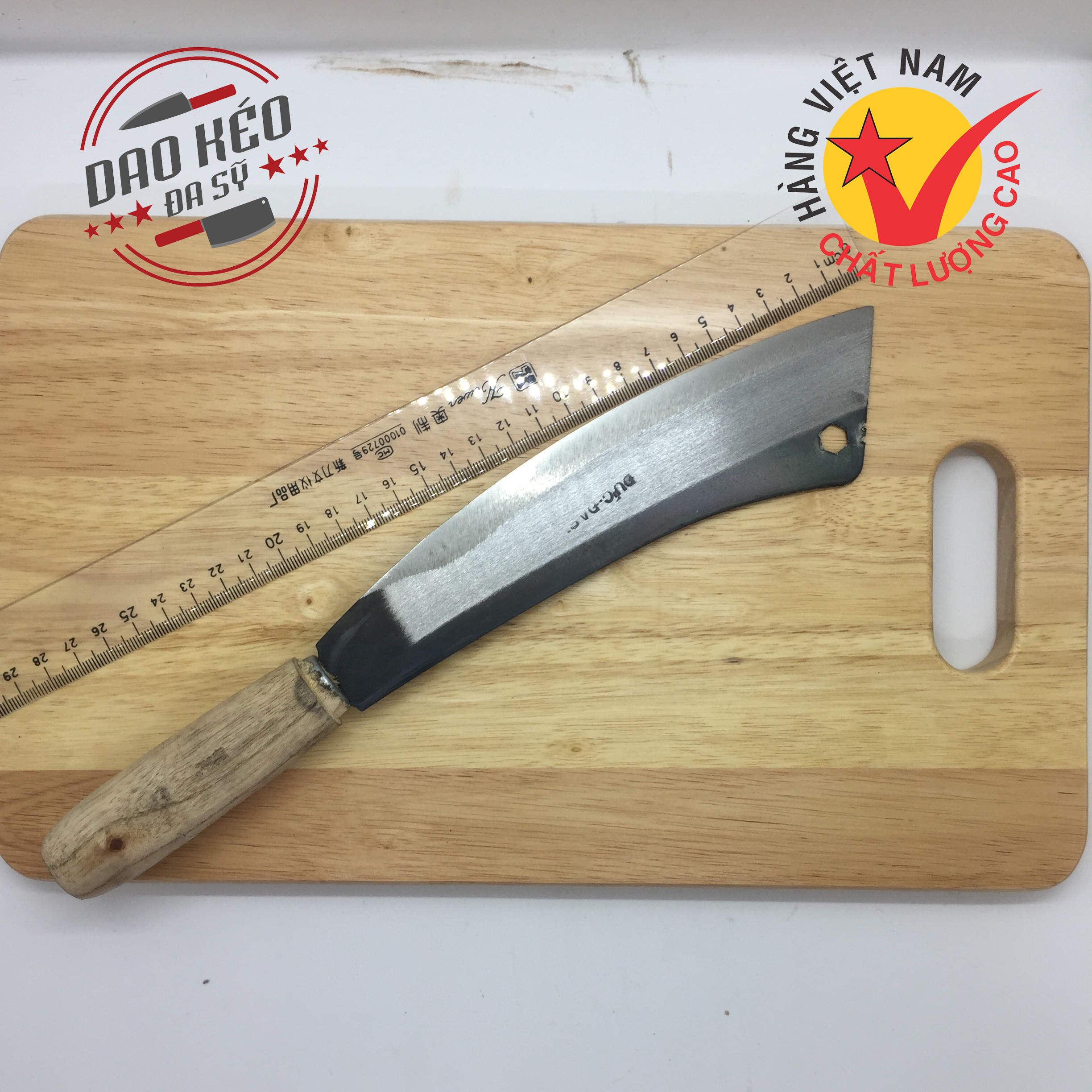 Dao mổ cá và moi cá Đa Sỹ loại tốt, rèn thủ công bằng thép nhíp xe siêu bền, cán gỗ chắc chắn