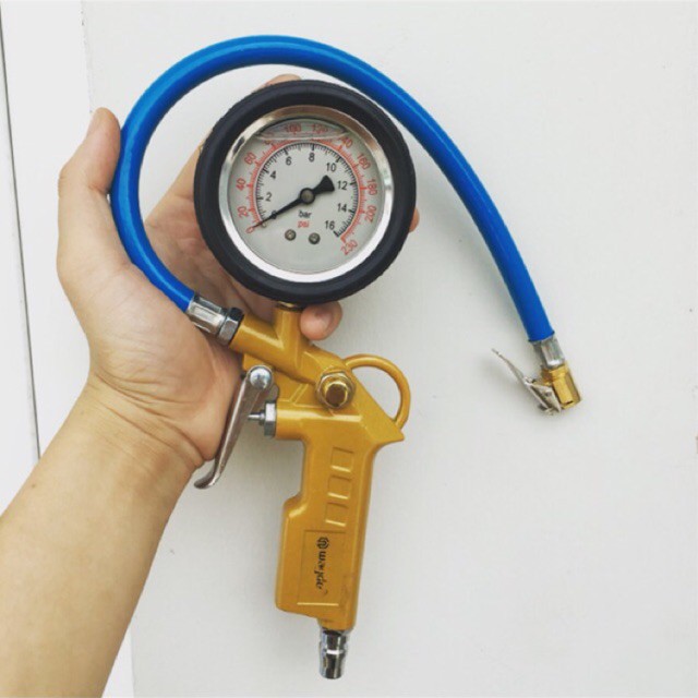 Bơm lốp xe máy đồng hồ ngâm dầu th độ bền cao