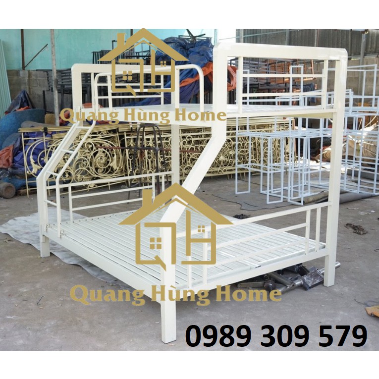 Giường tầng sắt hộp vuông 4x8 cao cấp 1m6/1m8 hcm
