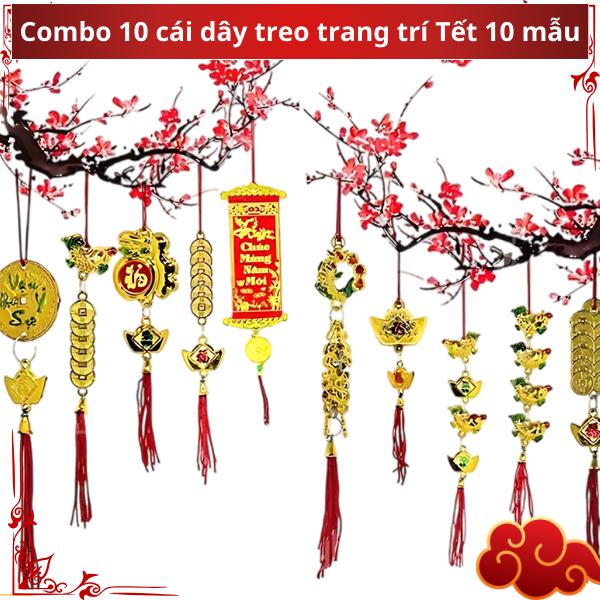 Combo 10 dây liễn treo tết , dây treo xuân , dây liễng treo tết , dây treo trang trí tết , câu đối tết , đồ trang trí ngày tết , đồ trang trí tết , dây treo ngày tết - Phát Huy Hoàng