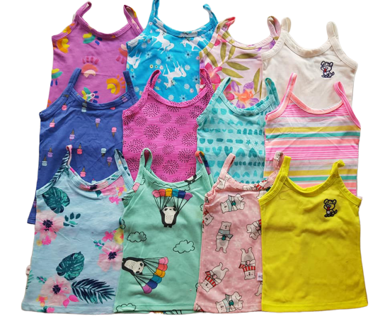 [HCM]Áo hai dây bé gái lên từ vải coton xuất dư chất thun siêu mềm mịn hoa văn đang yêu cho bé gái size từ 05 đến 40kg áo dây siêu đẹp mát