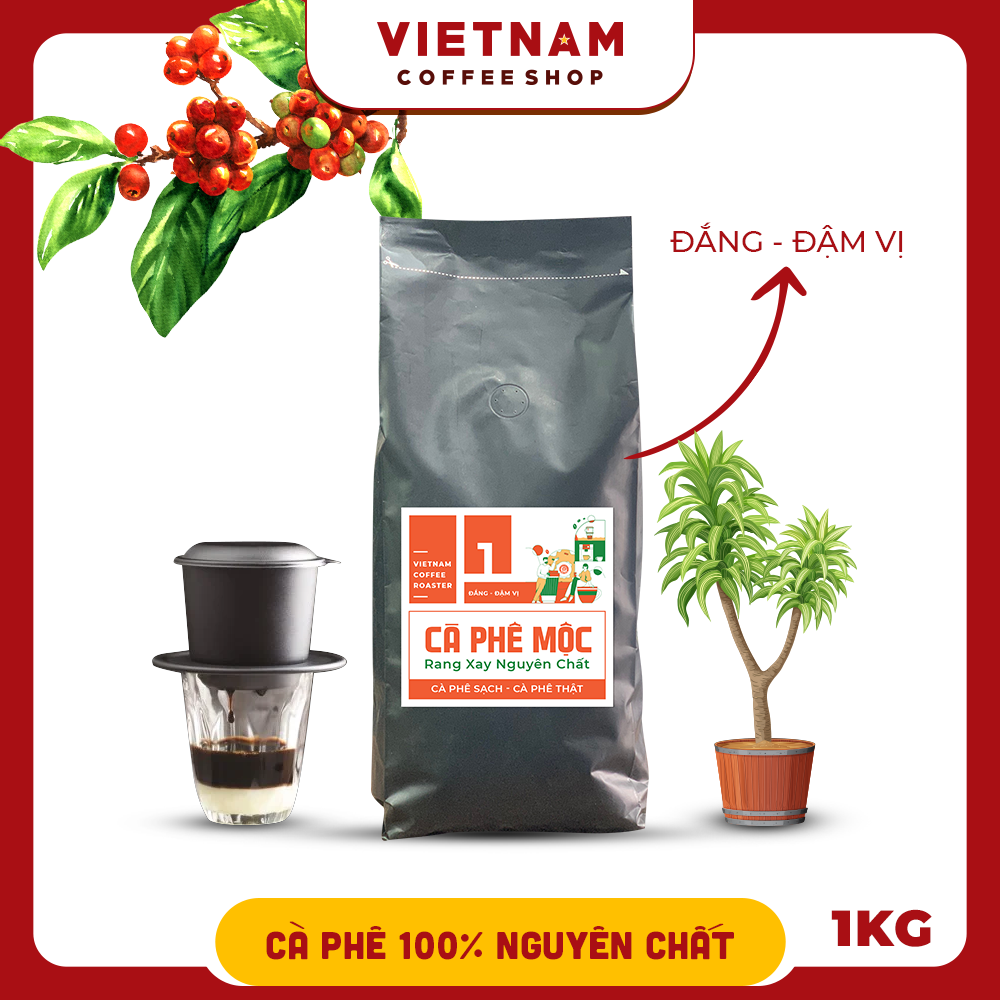 VietNam Coffee Shop - Cà phê Robusta nguyên chất rang mộc 100% vị đắng