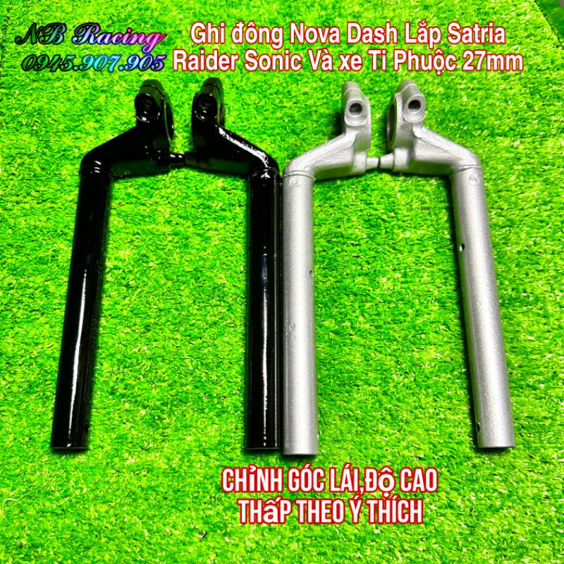 Ghi đông nova dash lắp satria raider sonic xe ti phuộc 26mm tùy chỉnh góc lái