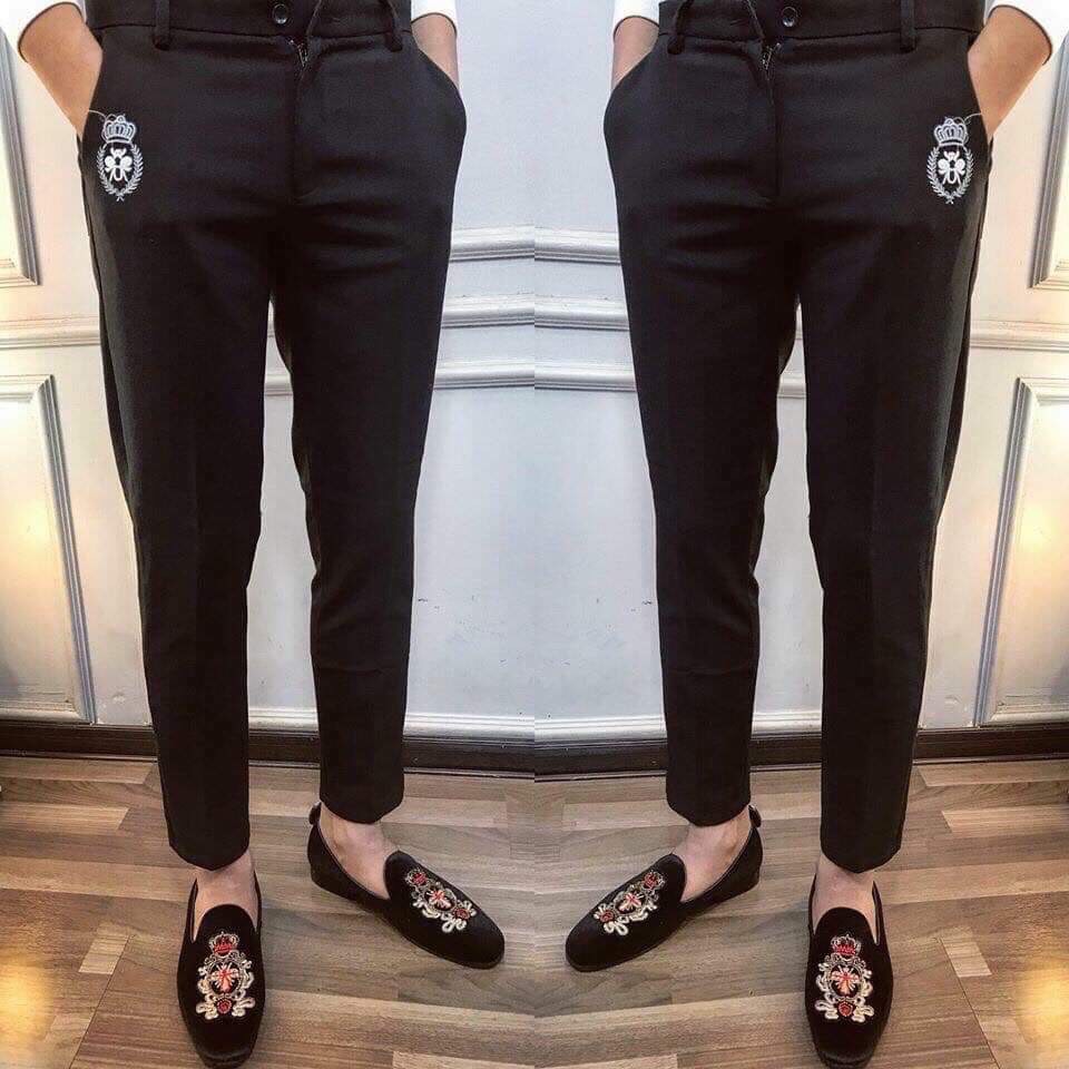 Quần âu nam thêu vải chống nhăn chất đẹp