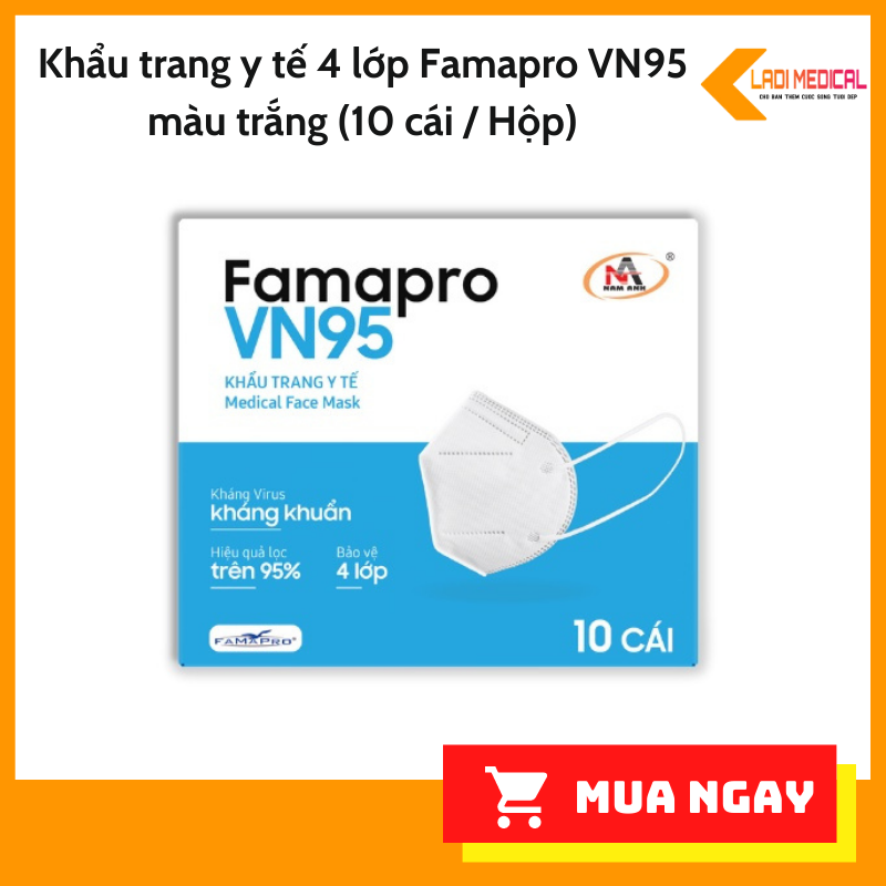 Giá sỉ thùng 50 hộp khẩu trang vn95 famapro màu trắng