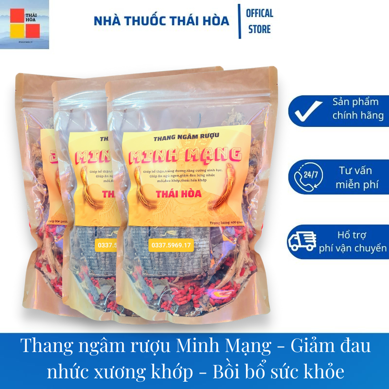 Thang ngâm rượu Minh Mạng Thái Hòa - Giảm đau nhức xương khớp - Bồi bổ sức khỏe - Tăng cường đề kháng