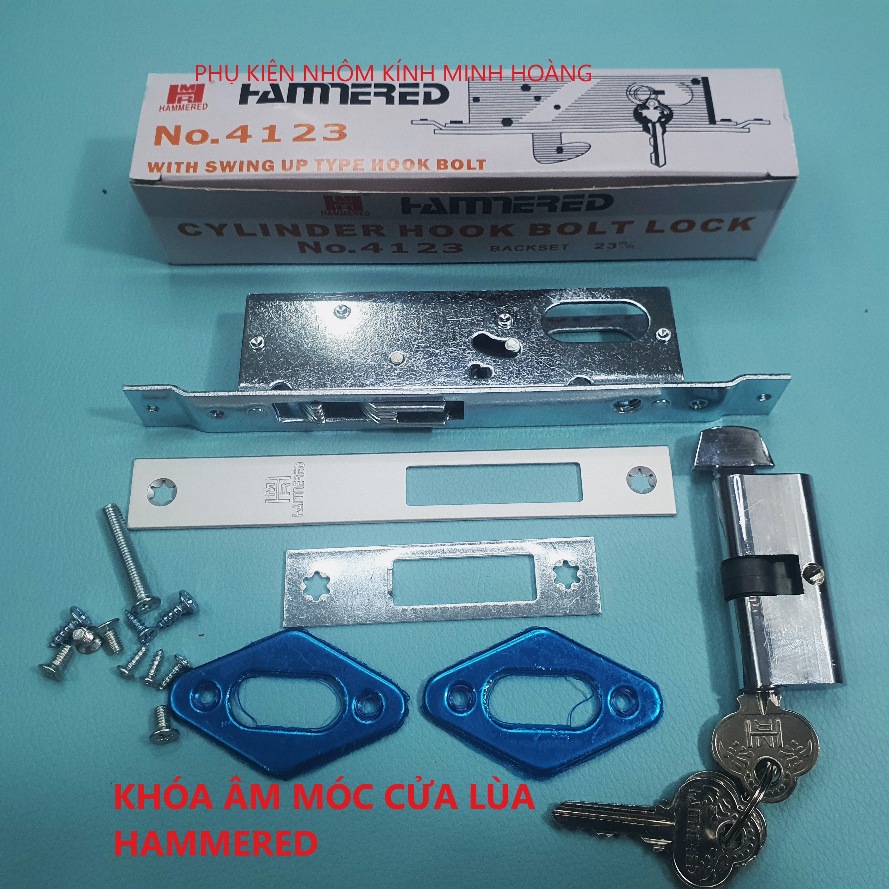 Khóa âm cửa lùa, khóa móc cửa lùa cho cửa Nhôm, cửa sắt Đài Loan hiệu HAMMERED